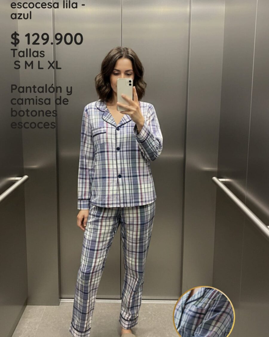 Pijama Escocesa azul – lila