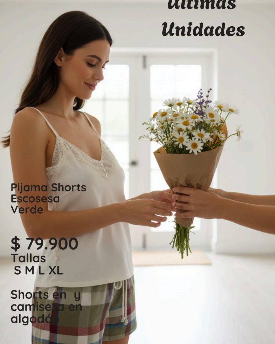 Pijama Short Escocesa Verde